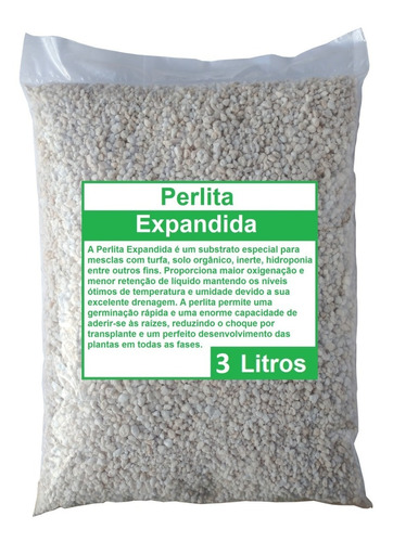 Perlita Expandida 3 Litros - Grow Cultivo Indoor Substrato