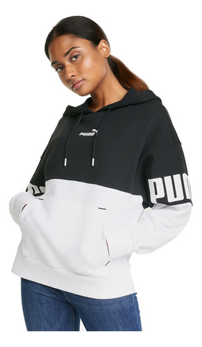 Imagen 2 de 4 de Campera Canguro Power Colorblock Hoodie Puma Para Mujer