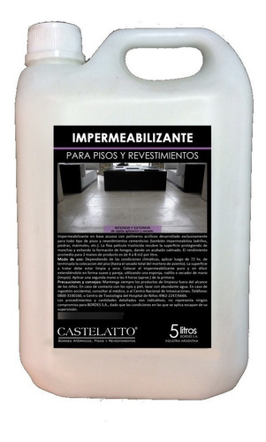 Impermeabilizante Para Pisos De Cemento Castelatto