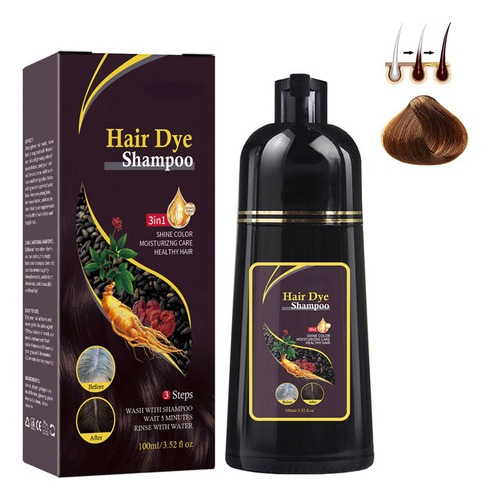 Shampoo Instant Dye Cobre Temporariamente Cabelos Grisalhos