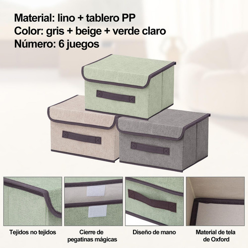 Kirotla Juego De 6 Caja De Almacenamiento Con Tapa Y