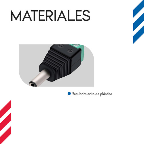 2pz Conector Dc Macho 2.1mm X 5.5mm 12ow, 10a Power Jack Adaptador Cctv Color Negro Diler