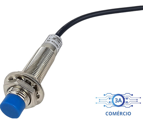 Sensor Indutivo M12 4mm 3 Fios 24v Na Npn Ou Pnp Lj12a3-4-z
