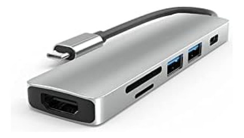 Hub Multifunción Usb C Hub 6 En 1 Para Macbook Y Otros