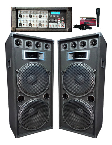 2 Columna 15 2400w 3 Vias+c/ Potenciada 6 Canales Bluetooth