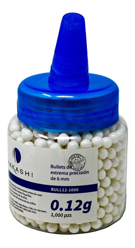 Balines Nakashi Bullet 6mm 12gramos 1mil Piezas Plastico