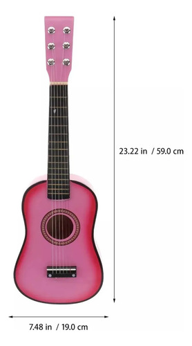 Guitarra De 23 Pulgadas, Juguete Infantil, Guitarra Rosa, 55