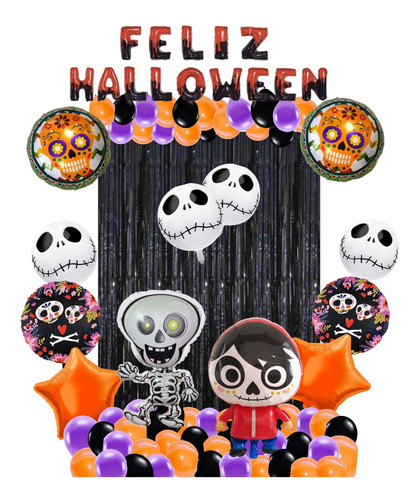 Globos Coco Miguel Halloween Jack Esqueleto Muertos Calavera