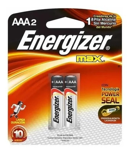 Par Bateria Pila Energizer Alcalina Aaa X2 Max Mayor Duracio