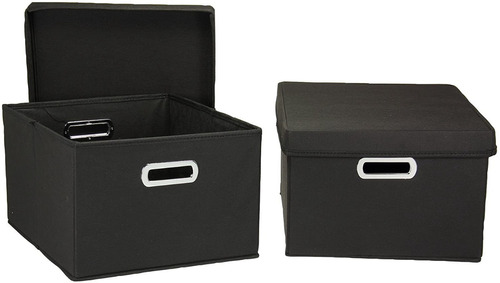 Caja Cajon Almacenamiento Tela Asas Tapas Plegable 2 Pzas Hw