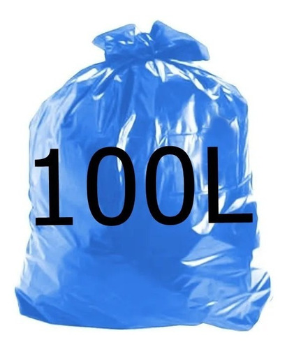 Saco De Lixo 100 Litros Super Forte 50 Unidades Azul