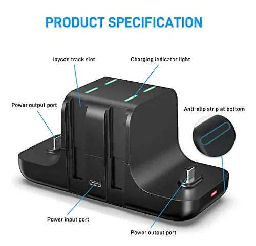Pack Cargador Dock 6 En 1 Para Nintendo Switch & Oled
