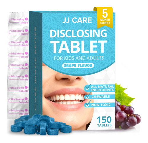 Jj Care Tabletas Reveladoras De Placa Para Dientes, 150 Tabl