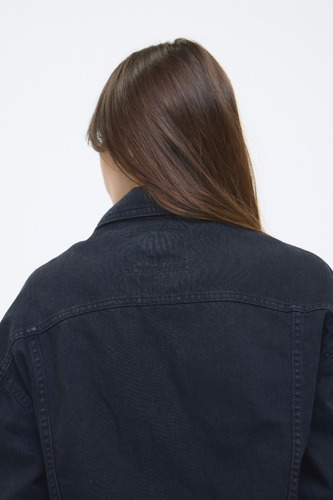 Campera Boxy Negro De Mujer Cher Mix Algodón