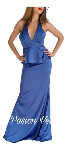  Vestido Azul Al Cuerpo Ajustado Moda Pasion