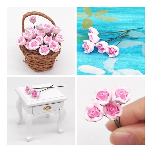 3 X 10 Piezas De Flores Rosas Artificiales Para Casa De