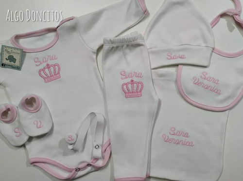 Ajuar De Bebe Personalizado Algo Doncitos. Combo Verde