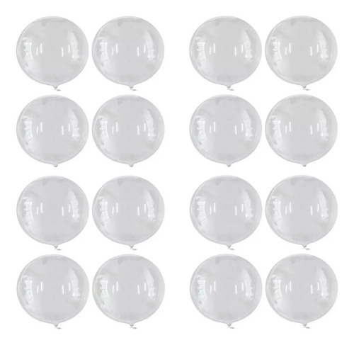 50 Globos Transparente 8 '' Burbuja 20 Cm Fiesta Bobo Pvc