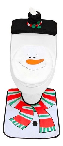 Set De Baño Muñeco De Nieve 3 Piezas Adorno Navidad