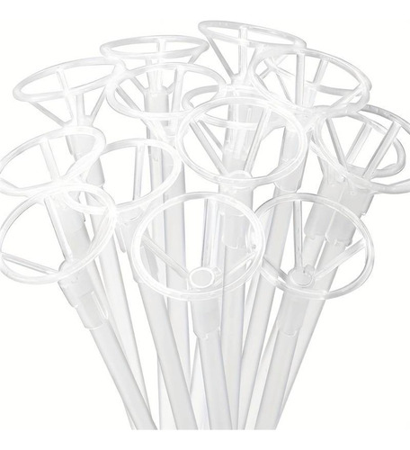 10 Base + Popotes Porta Globo Soporte Copa Burbuja Luz Leed