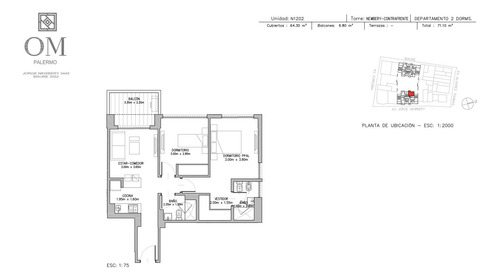 Departamento 3   Ambientes  -om Palermo - Palermo Hollywood