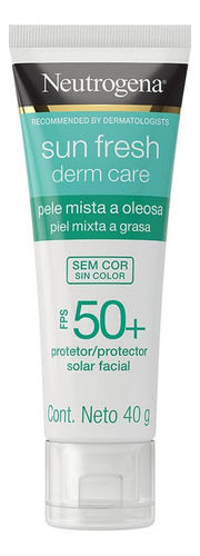 Neutrogena Protector Solar Facial Sin Color Derma Fps50 40g