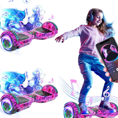 Hoverboard Elétrico Bluetooth Egazza K5 Roxo, Pacote Com 2