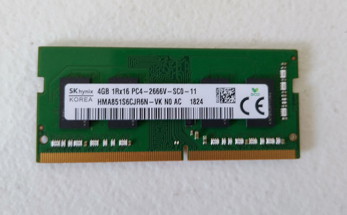 Memoria Sk Hynix 4gb Pc4-2666v Hma851s6cjr6n-vk Laptop Lenov