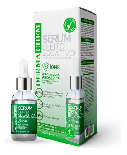 Sérum Peles Oleosas Acne E Cravos Efeito Secativo Dermachem Tipo de pele Oleosa