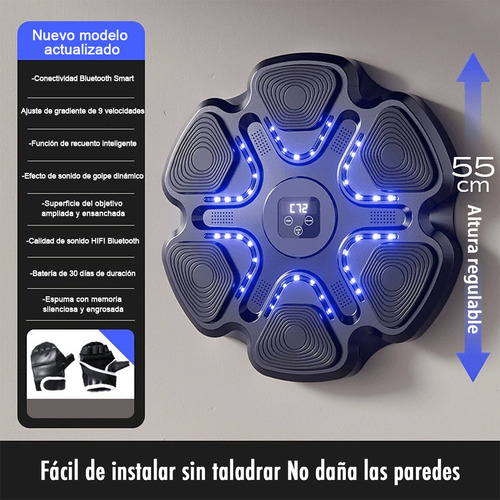 Máquina De Boxeo Karate Musical Bluetooth Inteligente Color Azul Multimodal Tengtu Tt003 Bluemos