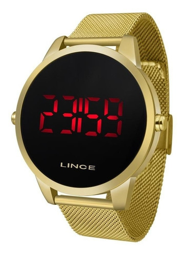 Relógio Lince Masculino Mdg4586l Pxkx Digital Led Dourado