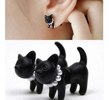 Aretes Gato 3d Gratis Caja De Regalo Tienda Virtual Fvs