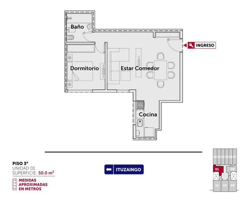 Imagen 2 de 12 de Departamento De Un Dormitorio - Ituzaingo 650