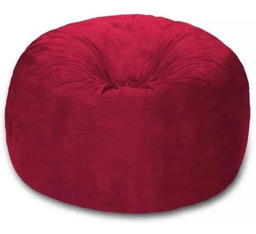 Puff 120x50 Redondo Suede Com Enchimento Sala Pufe Almofadao Cor Vermelho