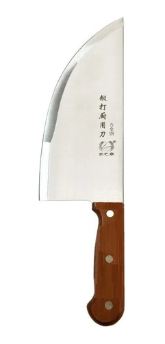 Cuchillo Tipo Hacha Acero Inox Mango Madera 32cm Profesional