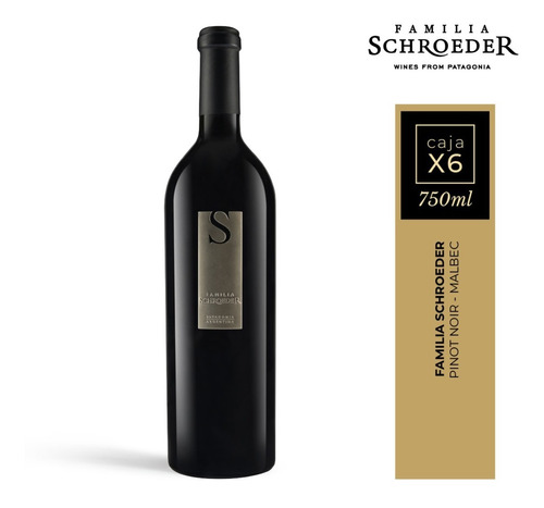 Vino Familia Schroeder Pinot Malbec Caja X6 Unidades