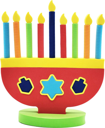 Hanukkah Foam Toy Menorah With Removable Candles And Dreidel