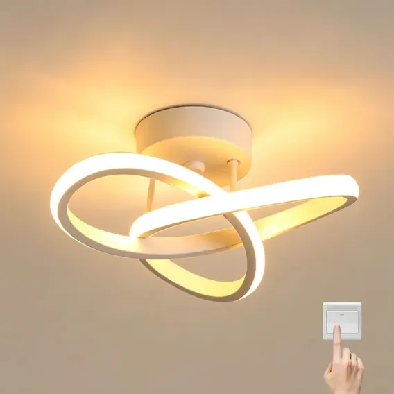 Luminaria Teto Led,pendente Lustre Moderna Para Quarto Sala 127/220v Branco