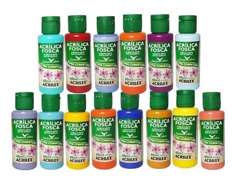 Tinta Acrílica Acrilex Nature Colors Kit C 14 Cores-promoção