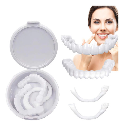 2pcs Carillas Dientes Postizos De Sonrisa Superior Inferior