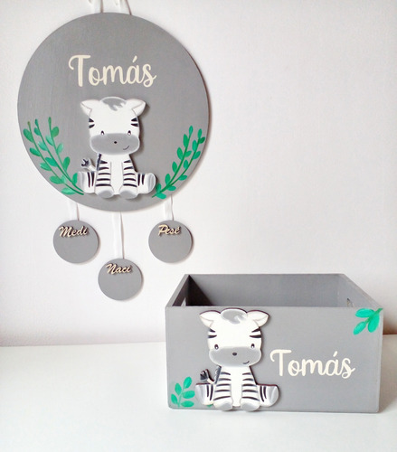 Caja Pañalera 20x15 Y Cartel De Nacimiento Set Bienvenida Personalizado