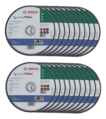 Pack Disco Corte Standard 25ud 180x1,6mm Bosch 2608619384x25