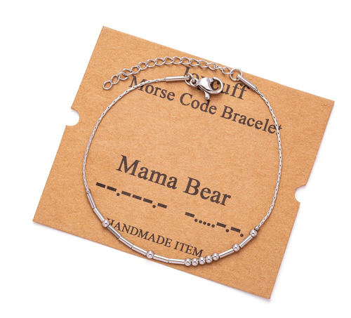  Joycuff Mama Bear Pulseiras De Código Morse Para Mamãe Da F