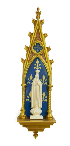 Imagem 1 de 5 de Oratório Nossa Senhora De Fátima Em Resina - 46cm