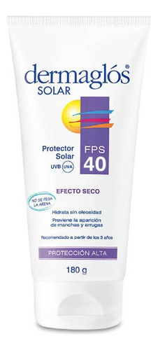 Protector Solar Dermaglós Solar Toque Seco Factor 40