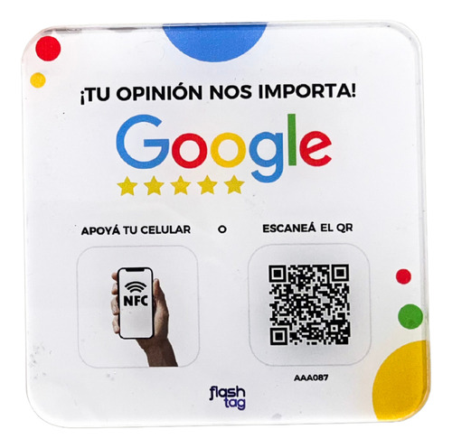 Flash Tag Cartel Reseñas Para Google - Aumentá Tu Reputación