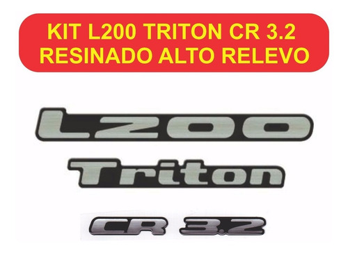 Kit Adesivos Resinados L200 Triton 3.2 Cr Alto Relevo