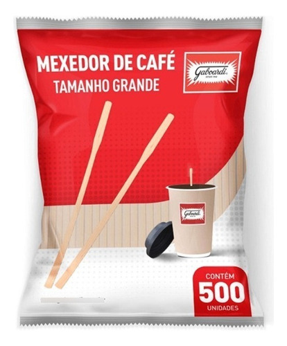 Mexedor Madeira 9cm Café Curto - 500 Unidades Biodegradável