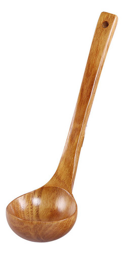 A Cuchara De Sopa En U Grande De Madera Con Mango Largo,