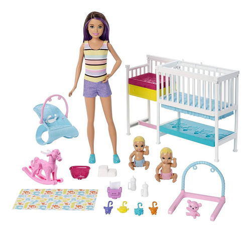 Barbie Nursery Playset Con Muñeca Skipper Babysitters 2